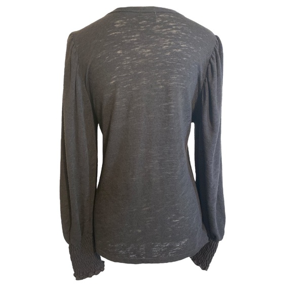 Kylie Paige Soft Black Long-sleeve Sweater with Smocking at Wrists Size M - Picture 5 of 11